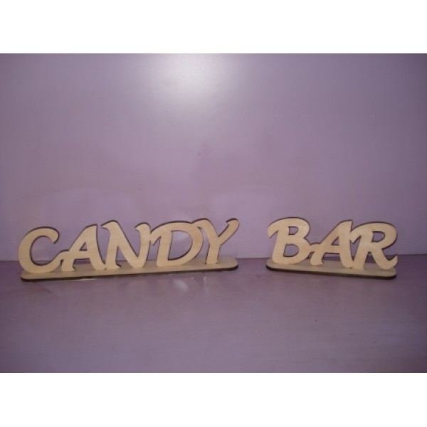 Арт 446, Слова "CANDY BAR" на подставке, фанера 6мм