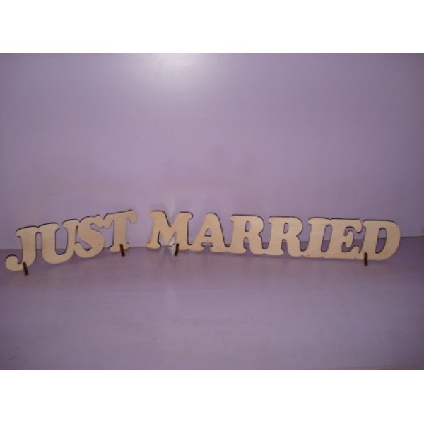 Арт 458, Слово "Just married" , фанера 6мм